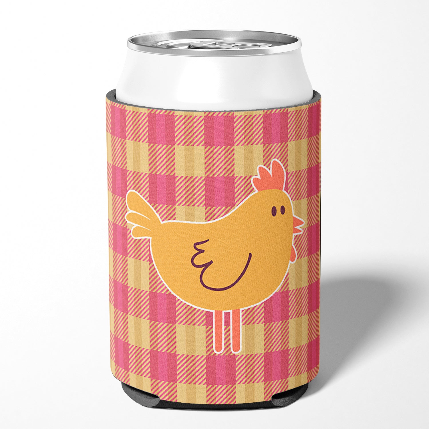 Chicken Hen on Gingham Can or Bottle Hugger BB7090CC  the-store.com.