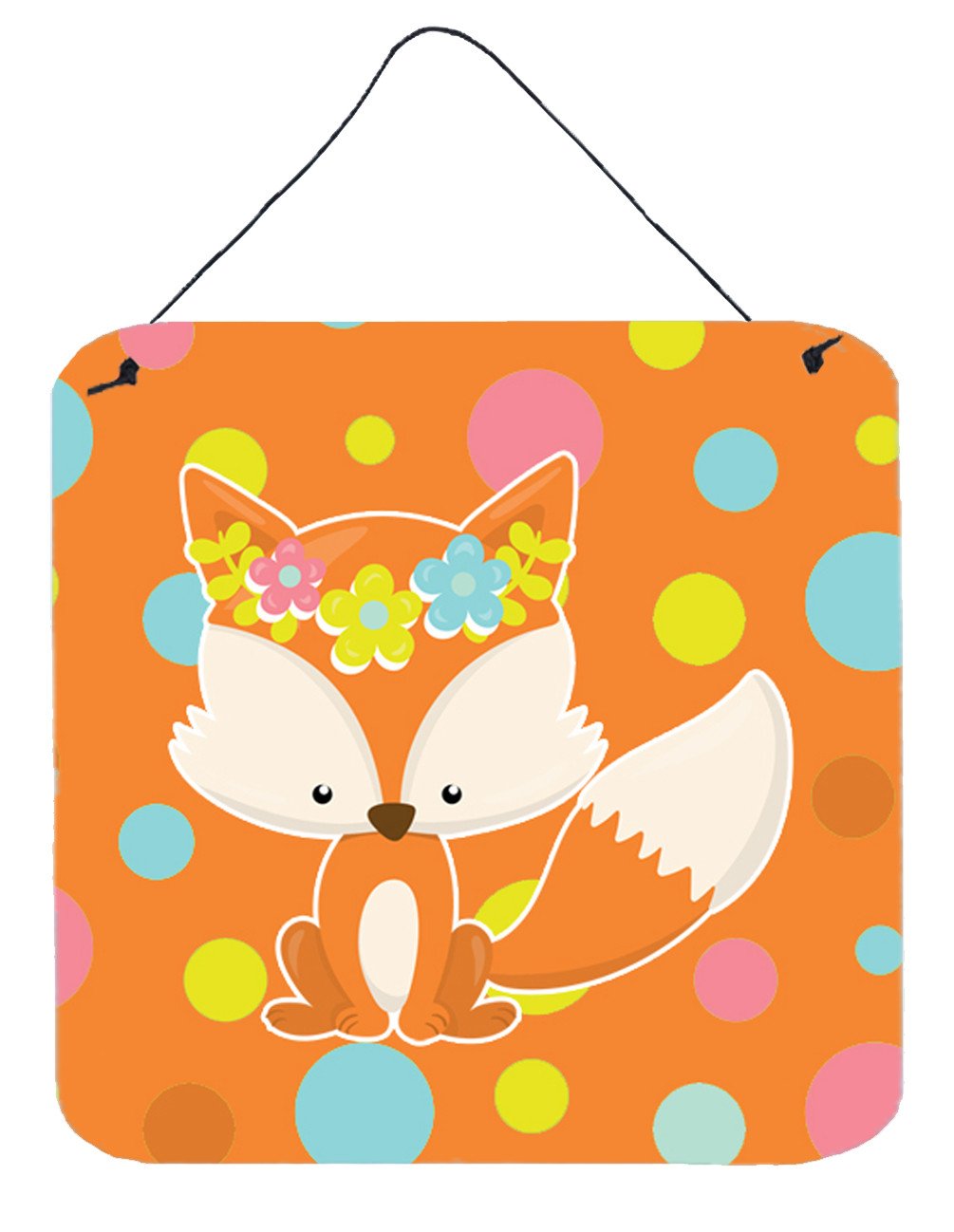 Baby Fox Flowerchild Polkadots Wall or Door Hanging Prints BB7091DS66 by Caroline&#39;s Treasures
