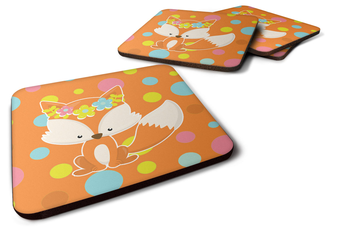 Baby Fox Flowerchild Polkadots Foam Coaster Set of 4 BB7091FC - the-store.com