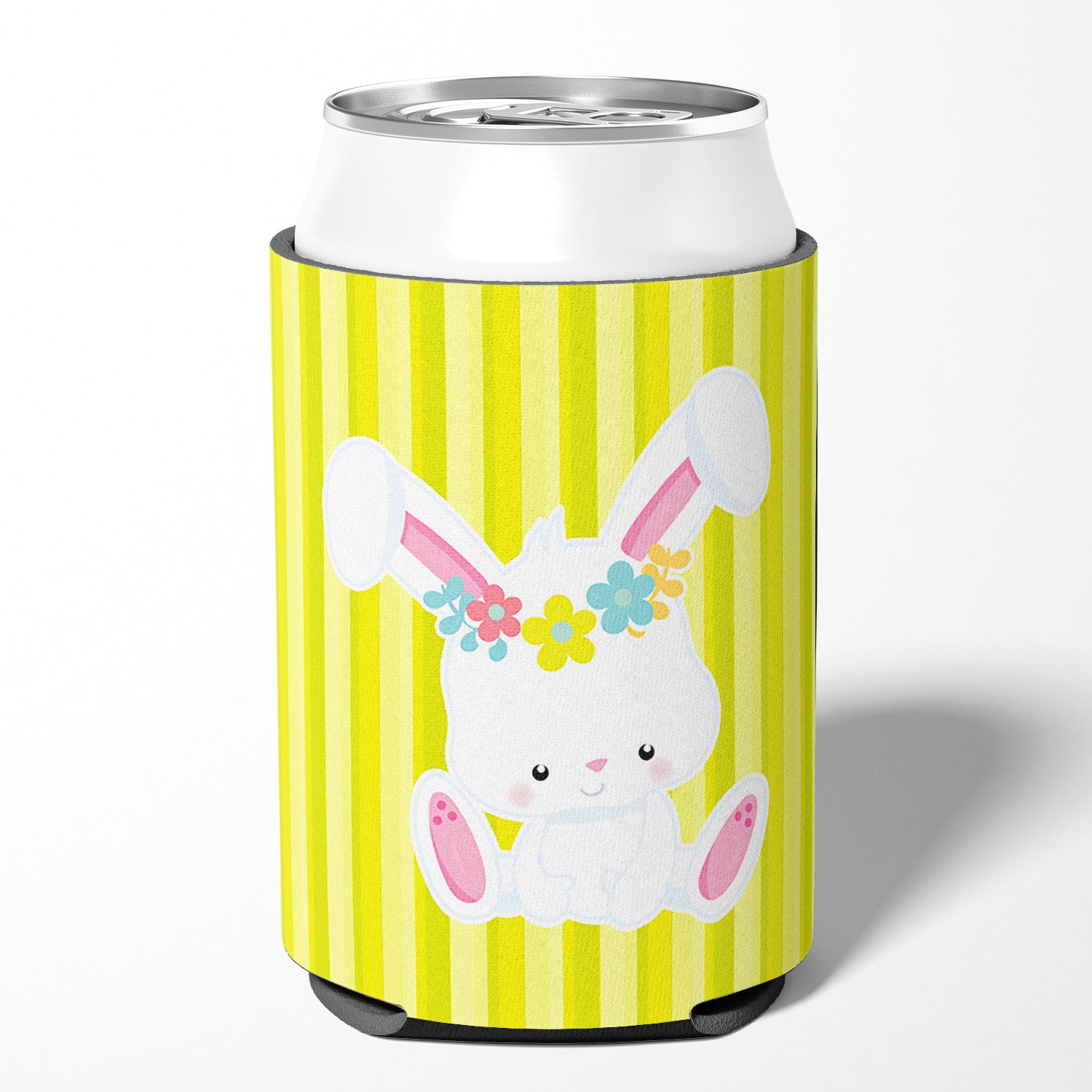 Easter White Rabbit with Flowers Can or Bottle Hugger BB7093CC  the-store.com.