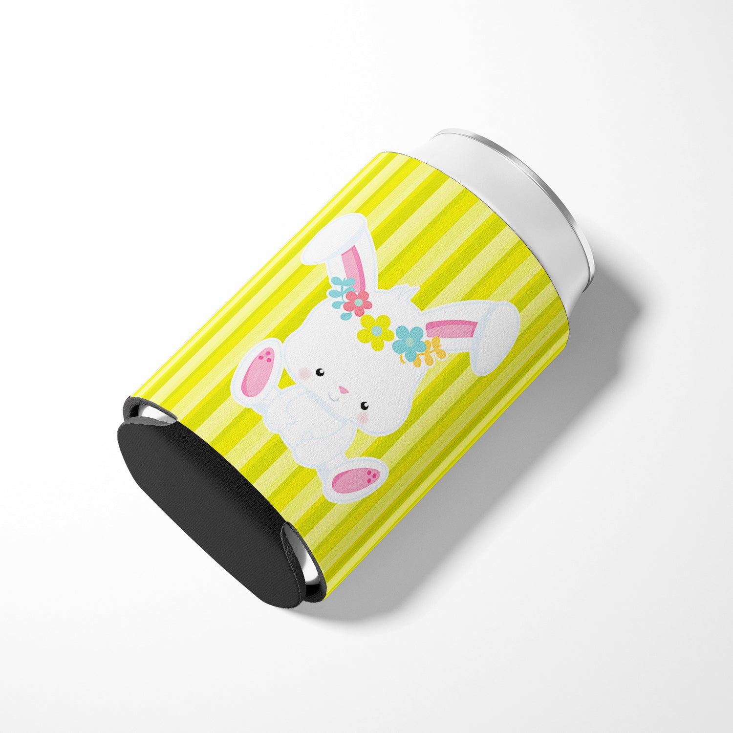 Easter White Rabbit with Flowers Can or Bottle Hugger BB7093CC