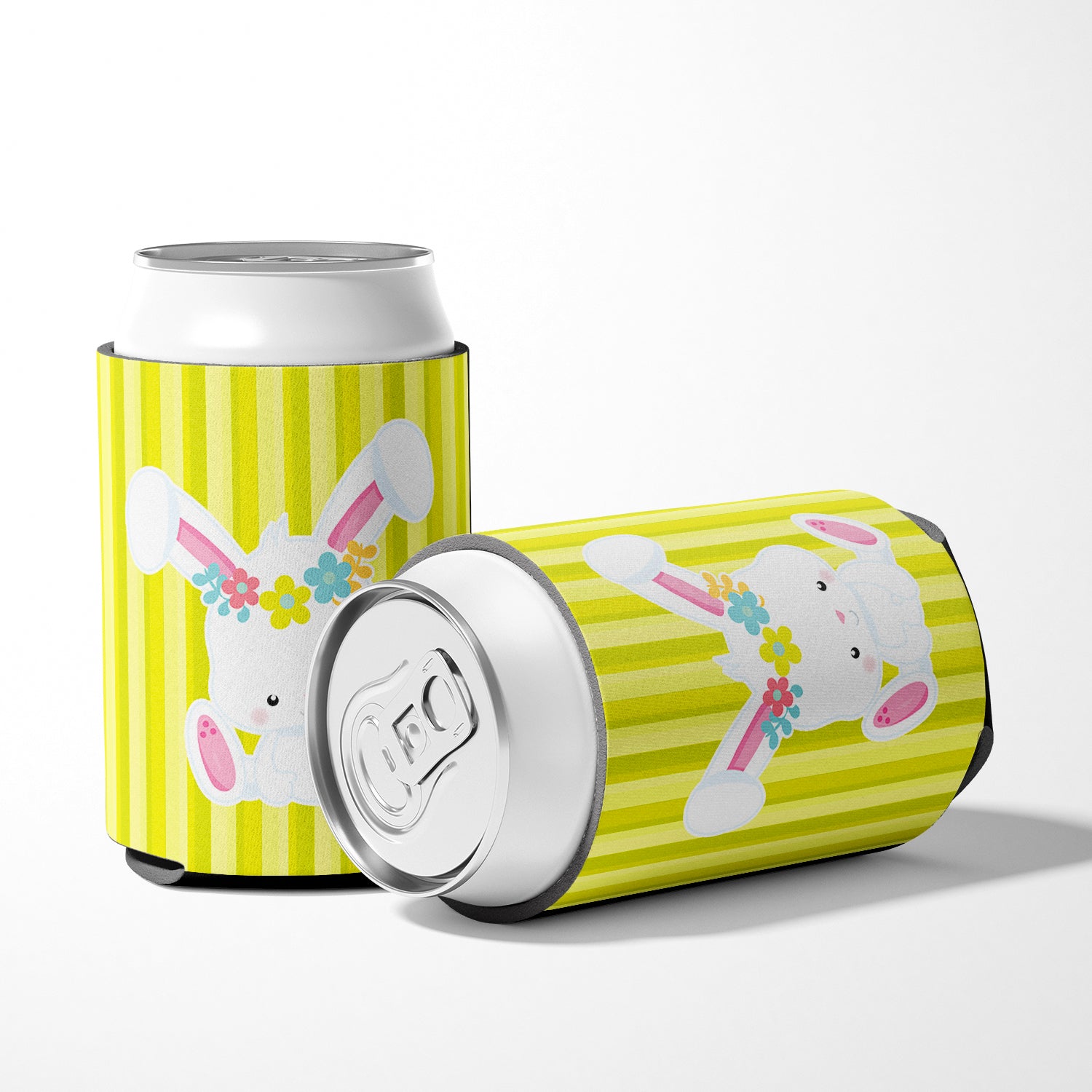 Easter White Rabbit with Flowers Can or Bottle Hugger BB7093CC
