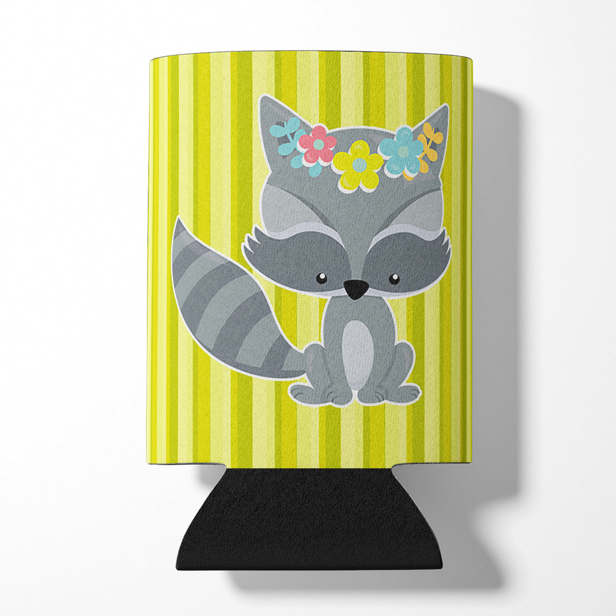 Raccoon with Flowers Can or Bottle Hugger BB7095CC