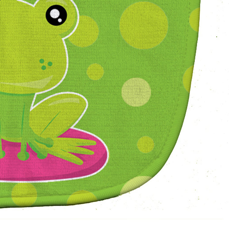 Frog on Lily Pad Green Polkadots Baby Bib BB7098BIB - the-store.com