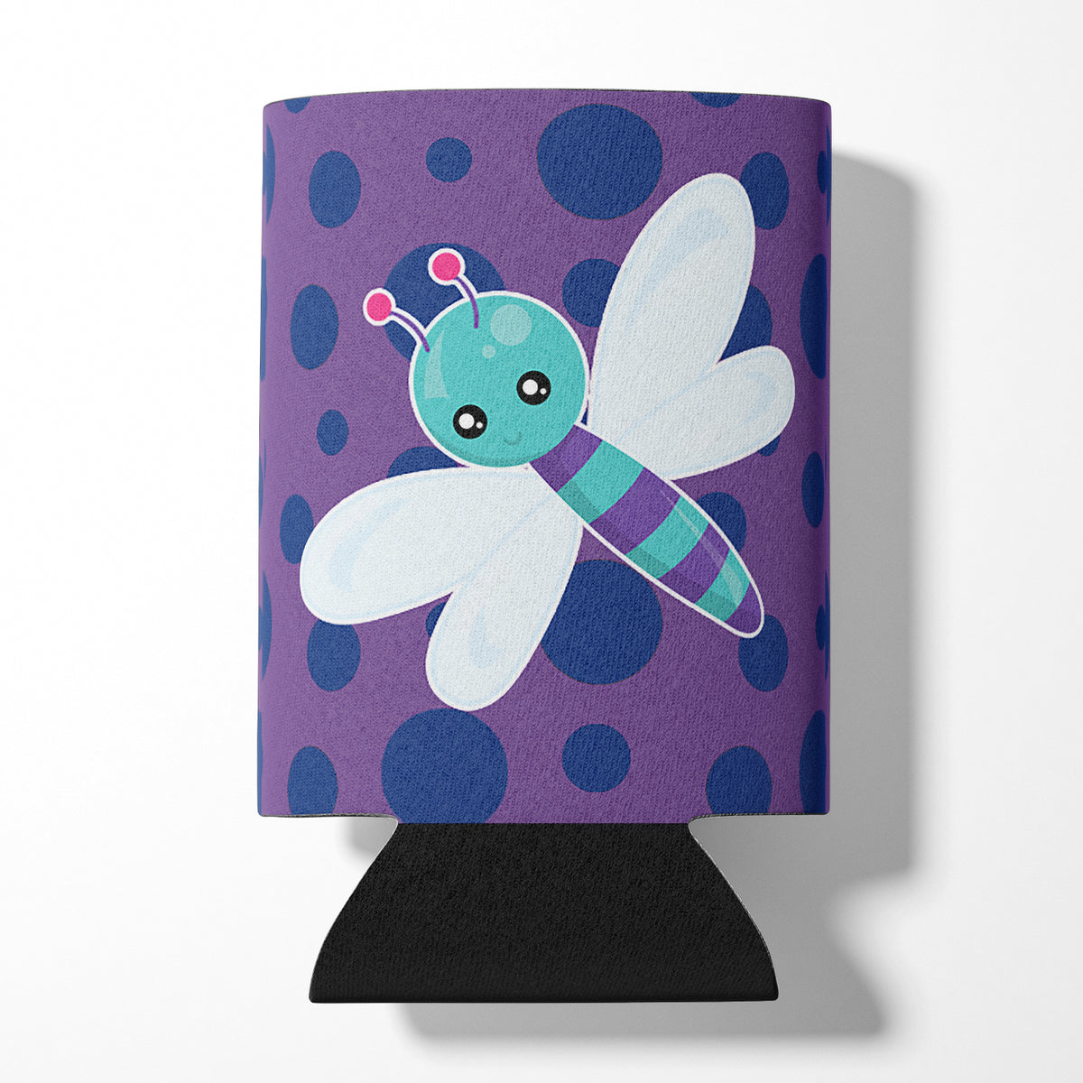 Dragonfly on Purple Polkadots Can or Bottle Hugger BB7099CC  the-store.com.