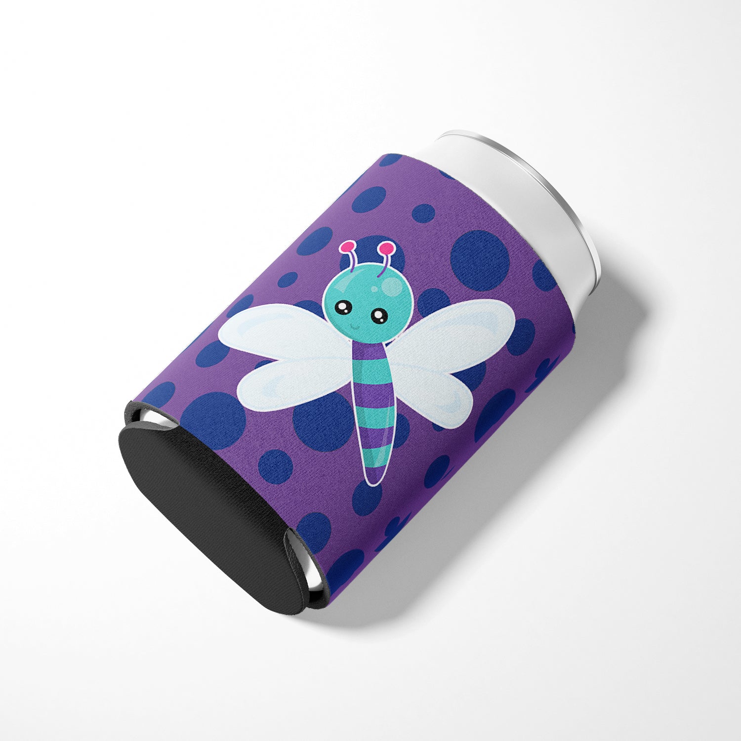Dragonfly on Purple Polkadots Can or Bottle Hugger BB7099CC  the-store.com.