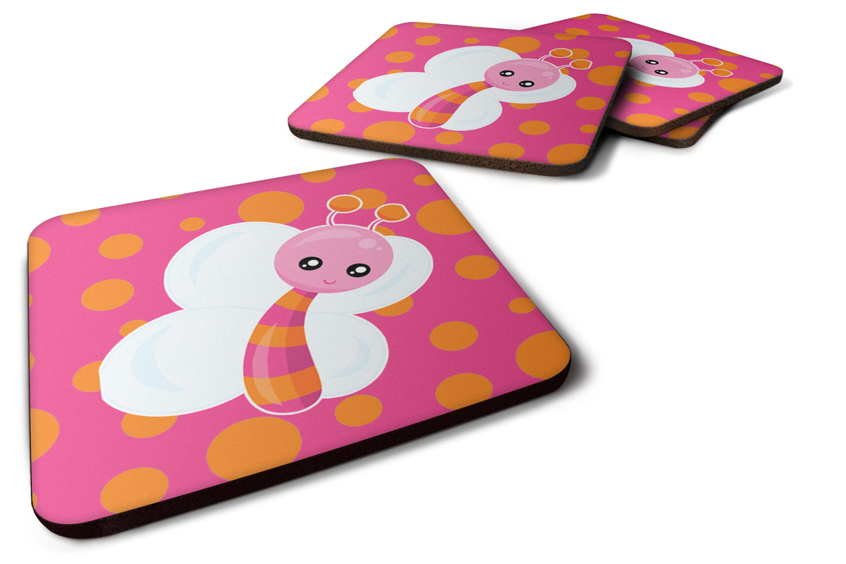 Butterfly on Polkadots Foam Coaster Set of 4 BB7102FC - the-store.com