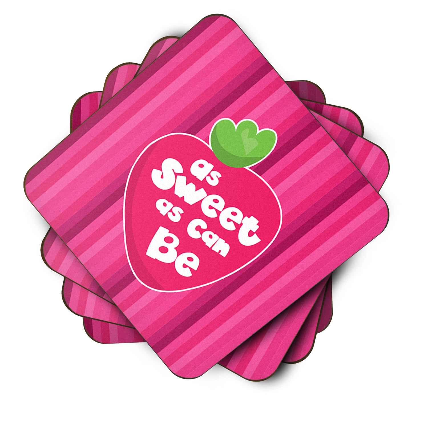 Stawberry As Sweet as Can Be Foam Coaster Set of 4 BB7106FC - the-store.com