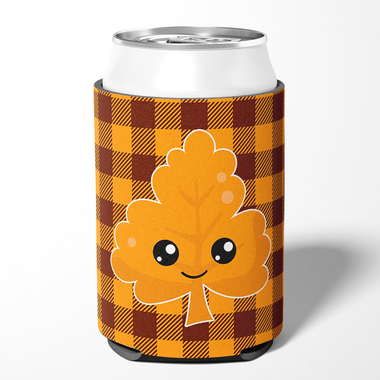Fall Leaf on Gingham Can or Bottle Hugger BB7109CC  the-store.com.