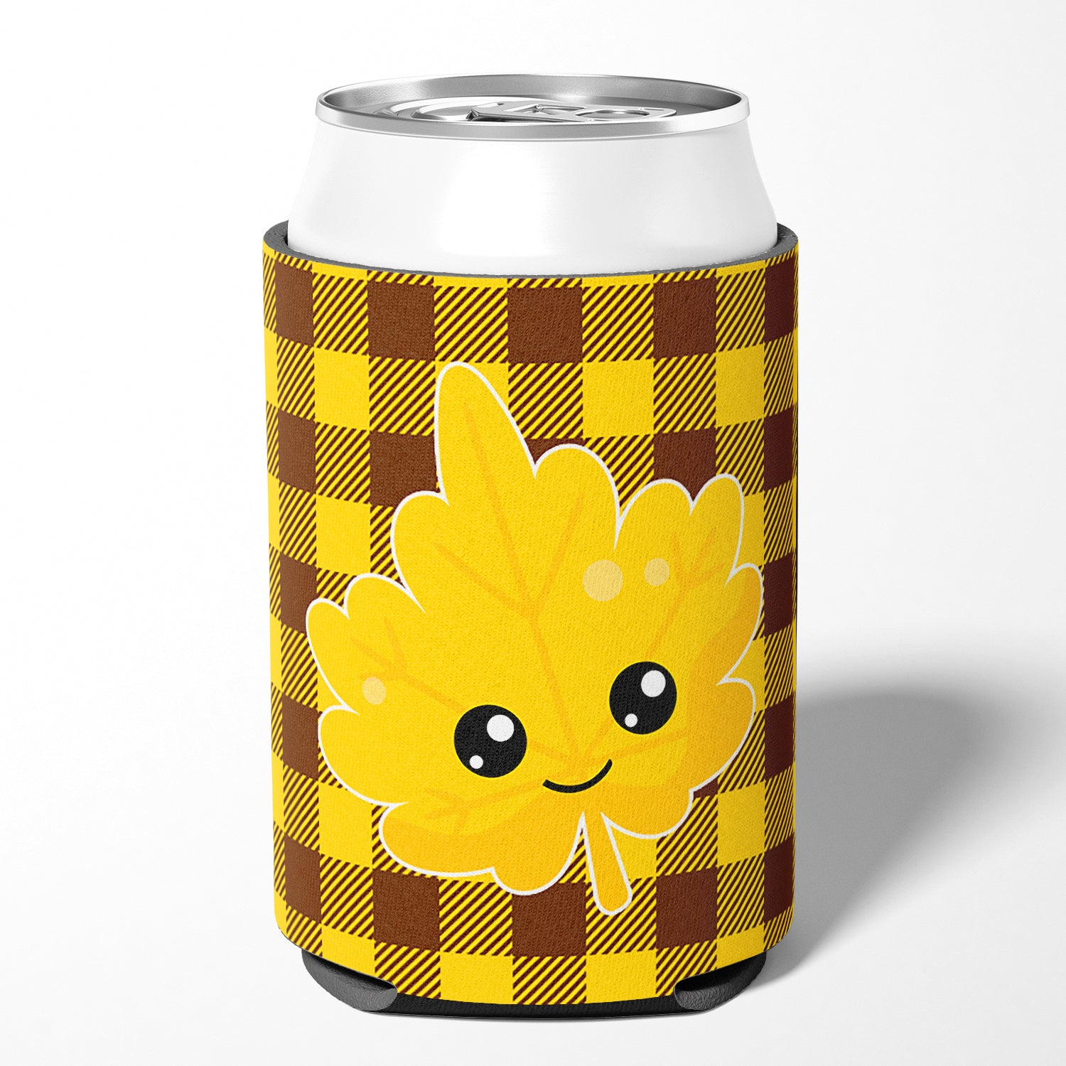 Fall Leaf on Gingham Can or Bottle Hugger BB7110CC  the-store.com.
