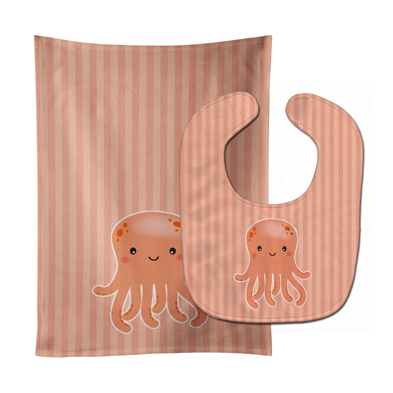Octopus Baby Bib & Burp Cloth BB7123STBU by Caroline's Treasures