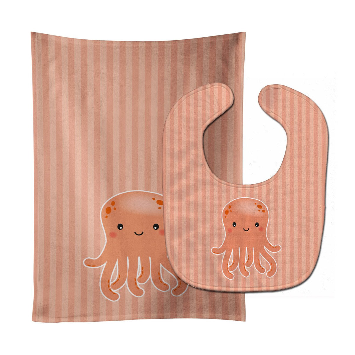 Octopus Baby Bib &amp; Burp Cloth BB7123STBU by Caroline&#39;s Treasures