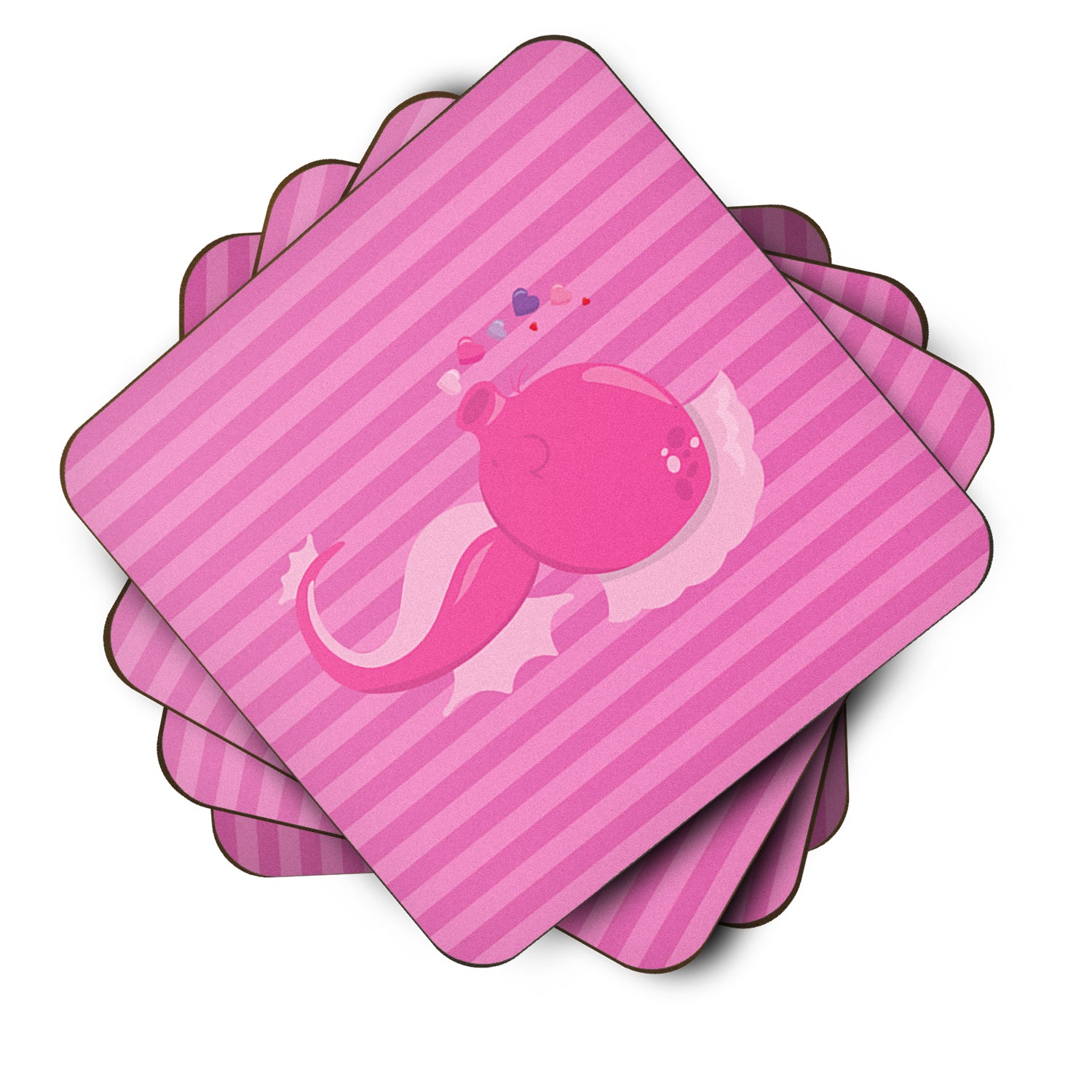 Pink Seahorse Foam Coaster Set of 4 BB7130FC - the-store.com