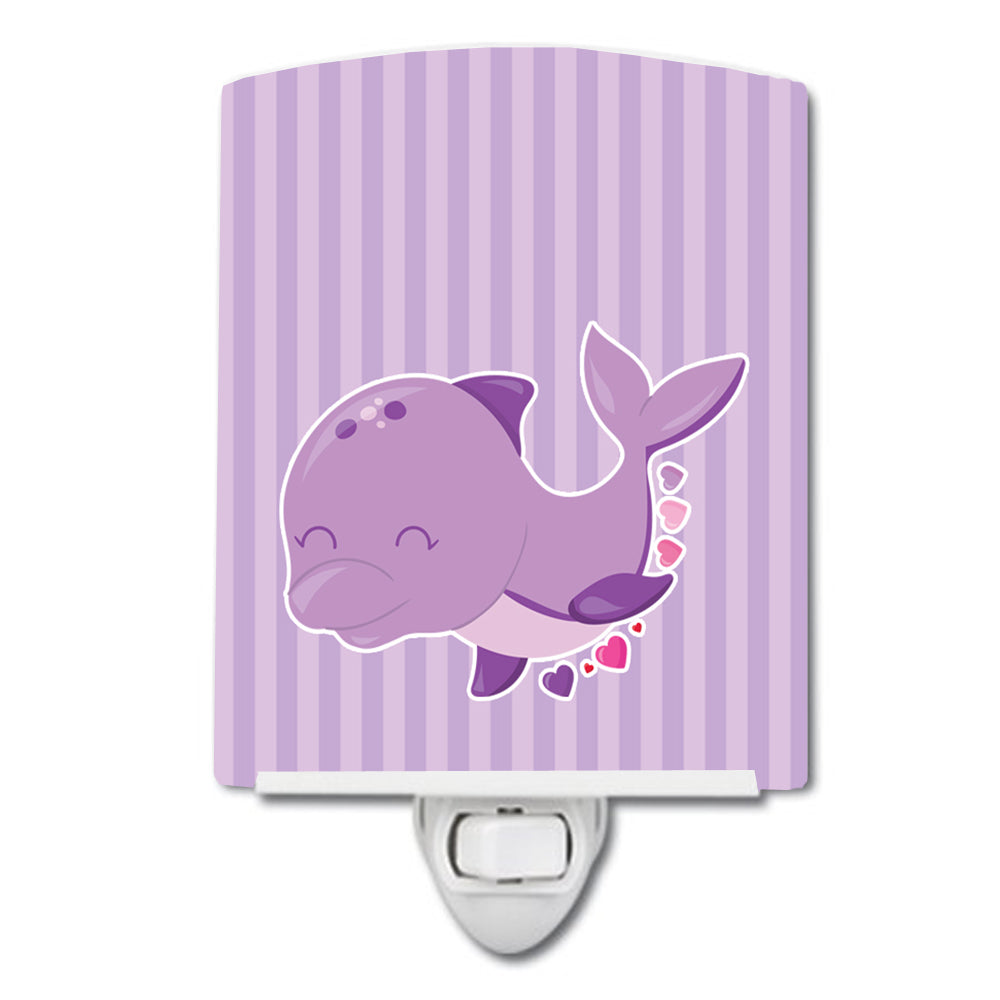 Purple Dolphin Ceramic Night Light BB7132CNL - the-store.com