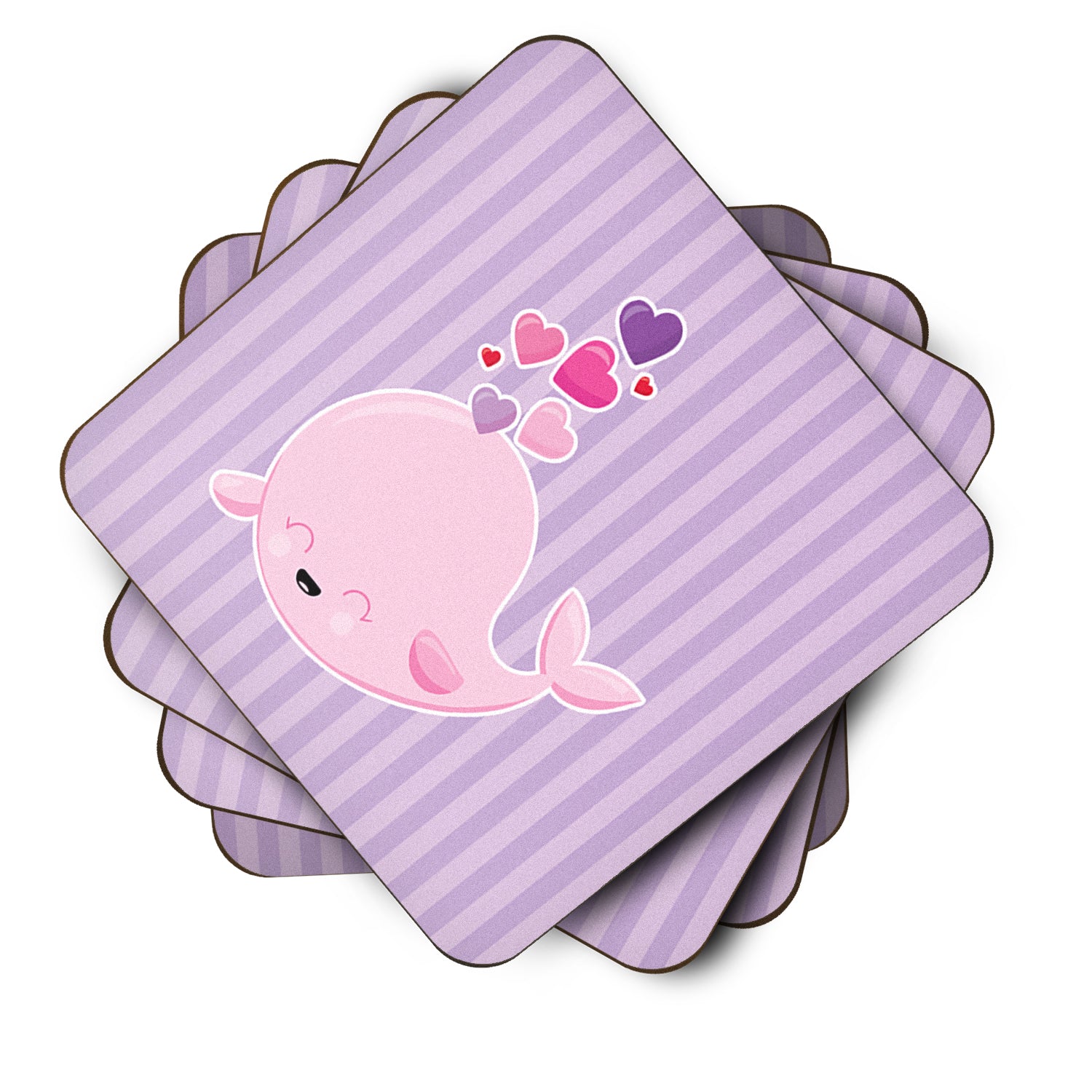 Pink Whale Foam Coaster Set of 4 BB7134FC - the-store.com