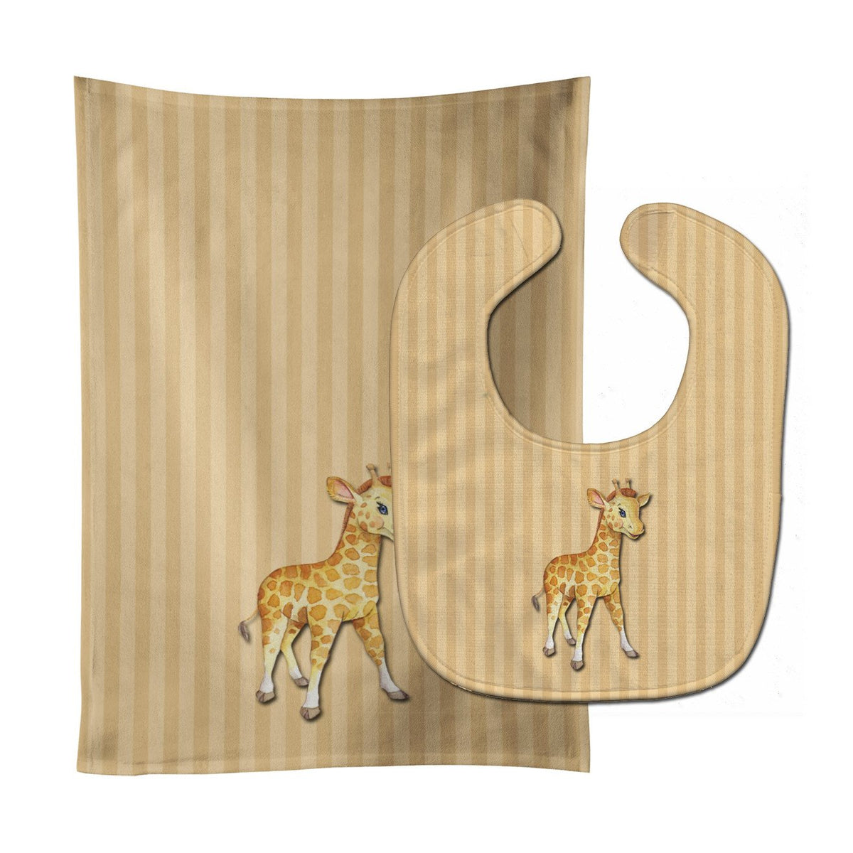 Giraffe Baby Bib &amp; Burp Cloth BB7144STBU by Caroline&#39;s Treasures