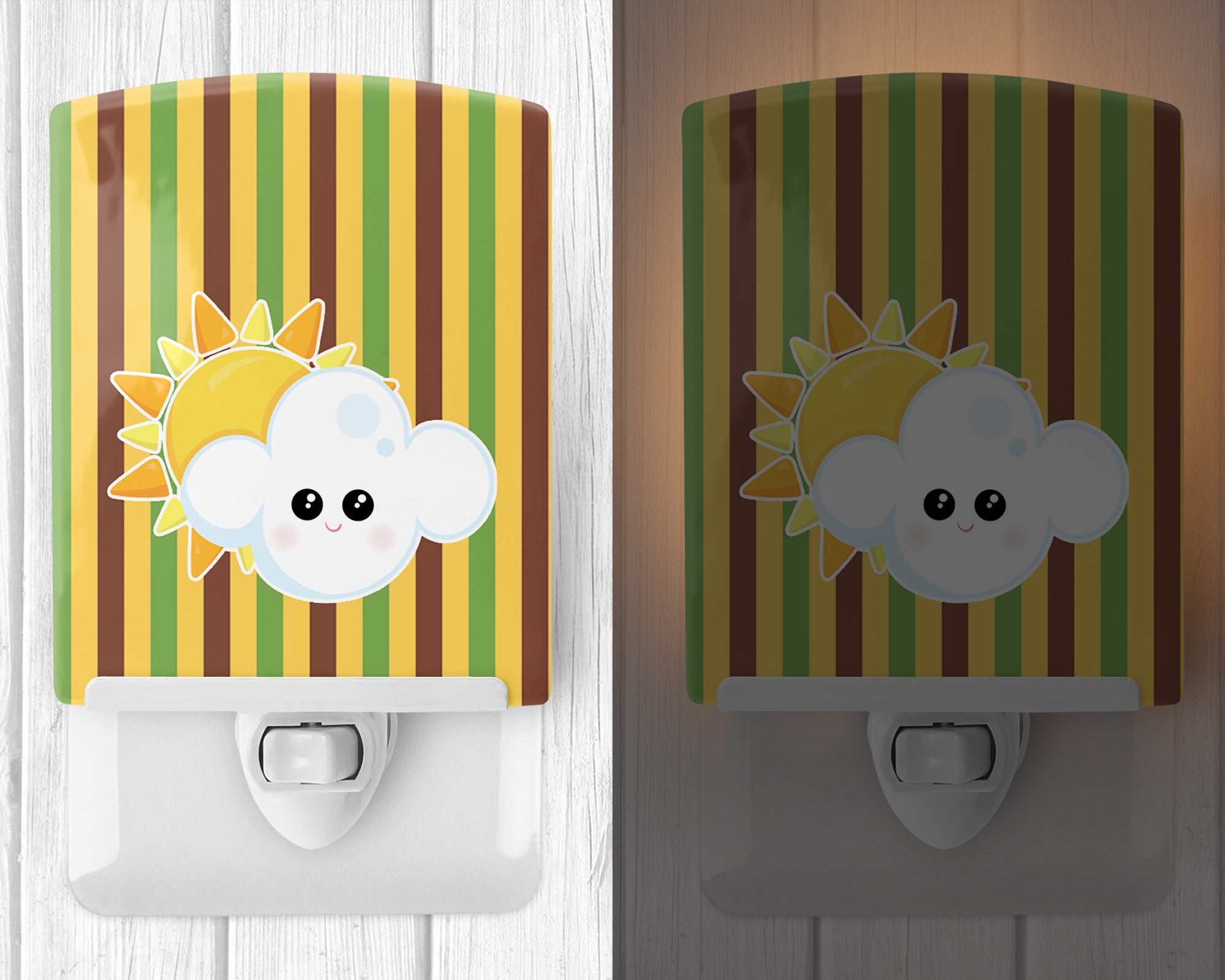 Weather Partly Cloudy Face Ceramic Night Light BB7152CNL - the-store.com