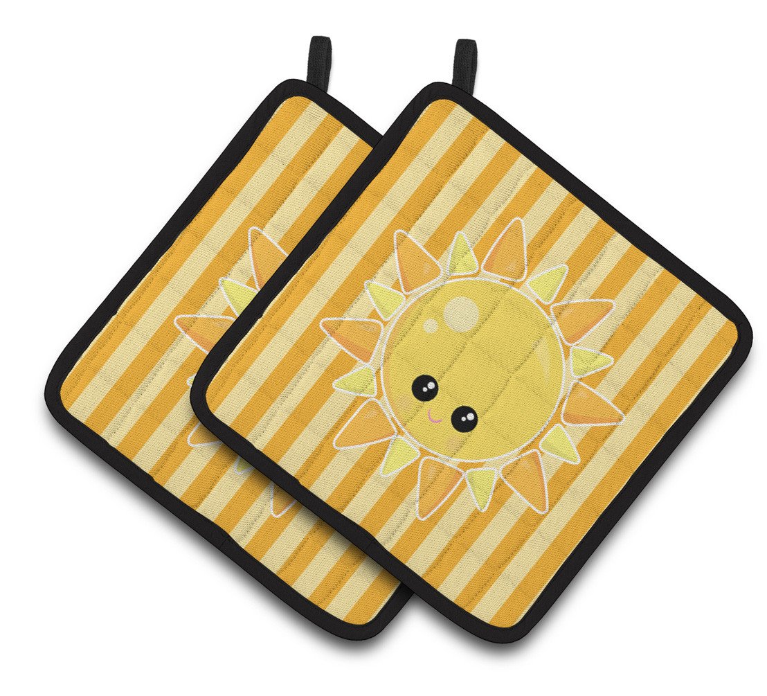 Weather Sunshine Face Pair of Pot Holders BB7155PTHD by Caroline&#39;s Treasures