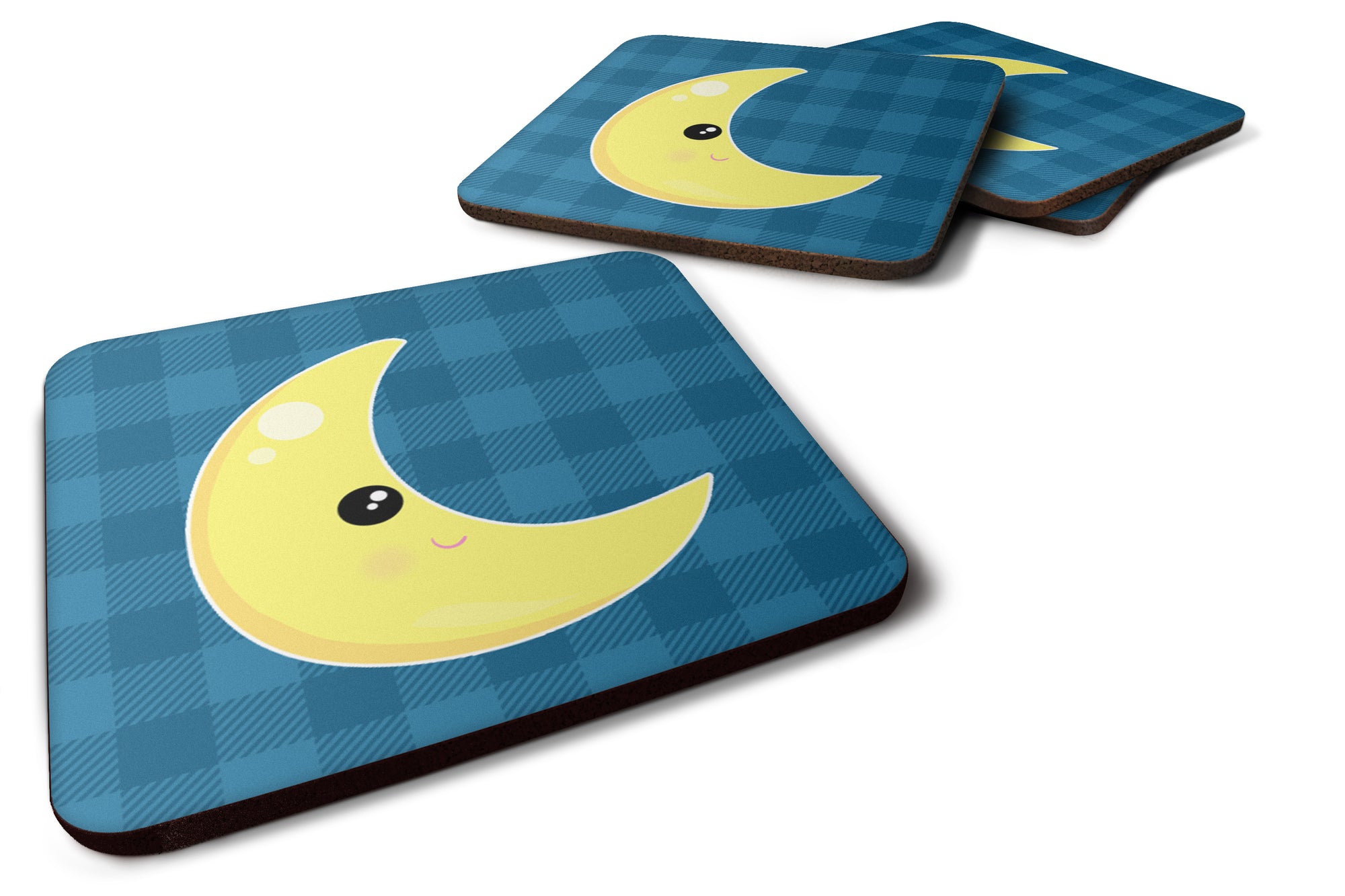 Weather Moon Face Foam Coaster Set of 4 BB7156FC - the-store.com