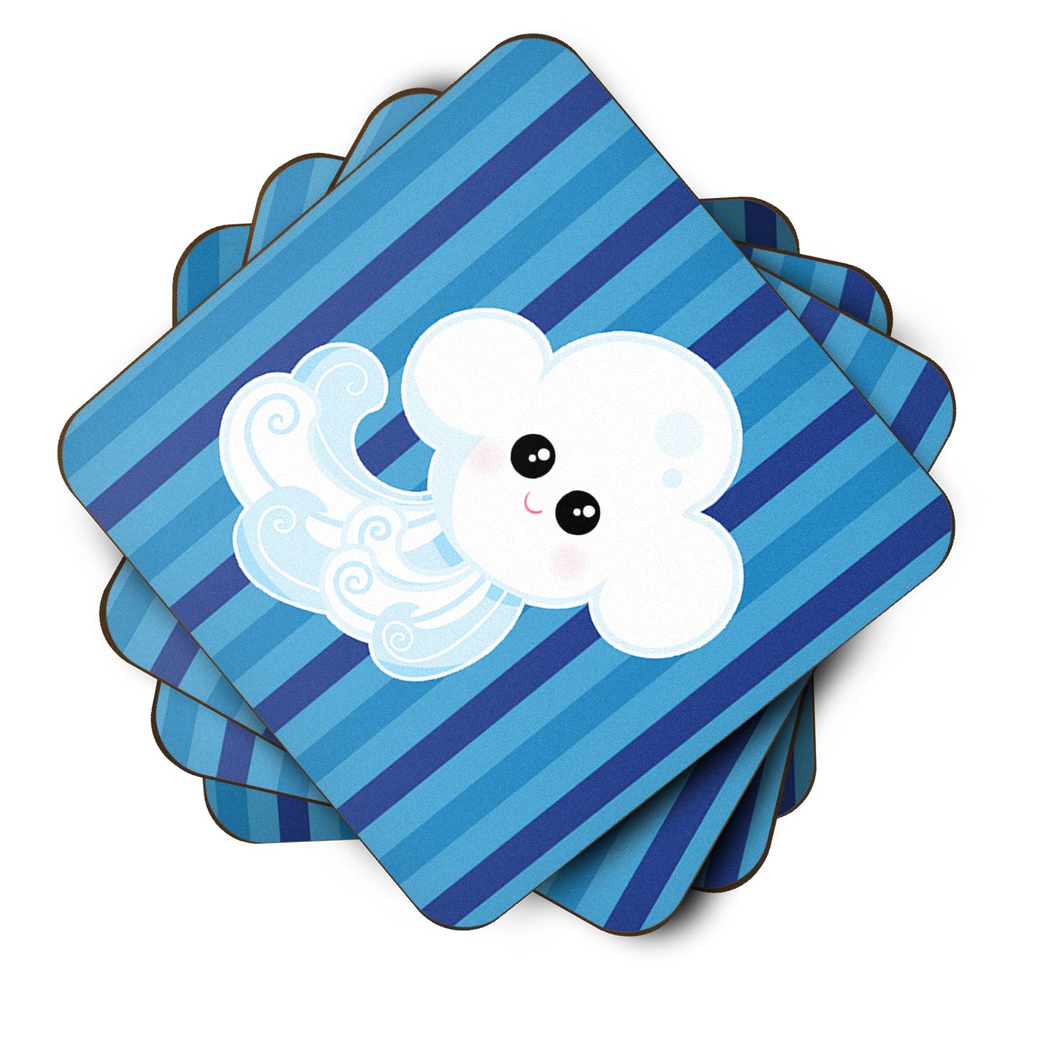 Weather Windy Face Foam Coaster Set of 4 BB7157FC - the-store.com