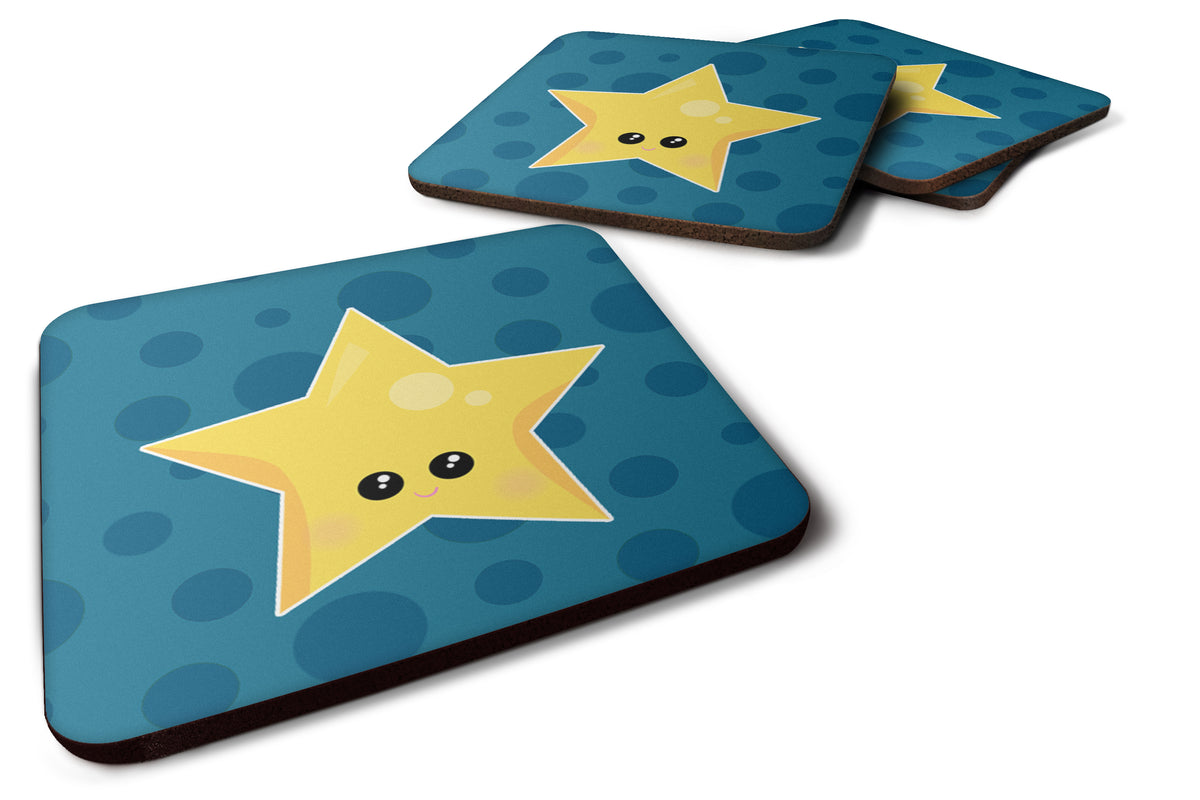 Weather Night Star Face Foam Coaster Set of 4 BB7159FC - the-store.com