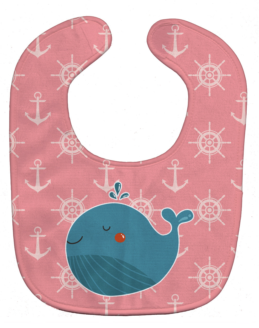 Whale on Pink Nautical Baby Bib BB7160BIB - the-store.com