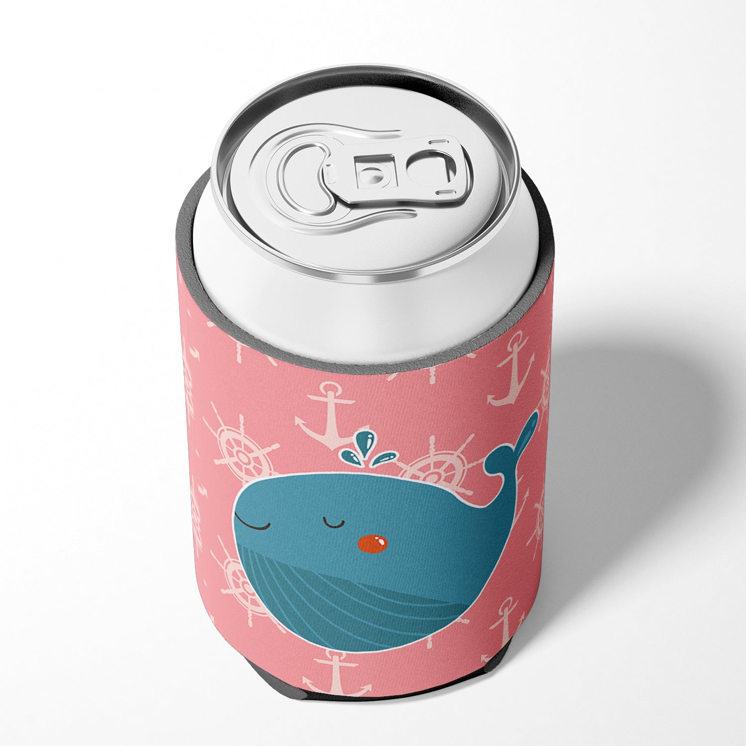 Whale on Pink Nautical Can or Bottle Hugger BB7160CC  the-store.com.