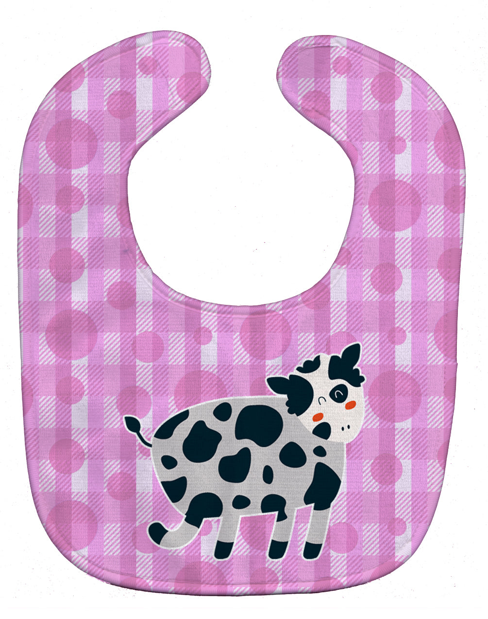 Cow on Pink Polkadots Baby Bib BB7162BIB - the-store.com