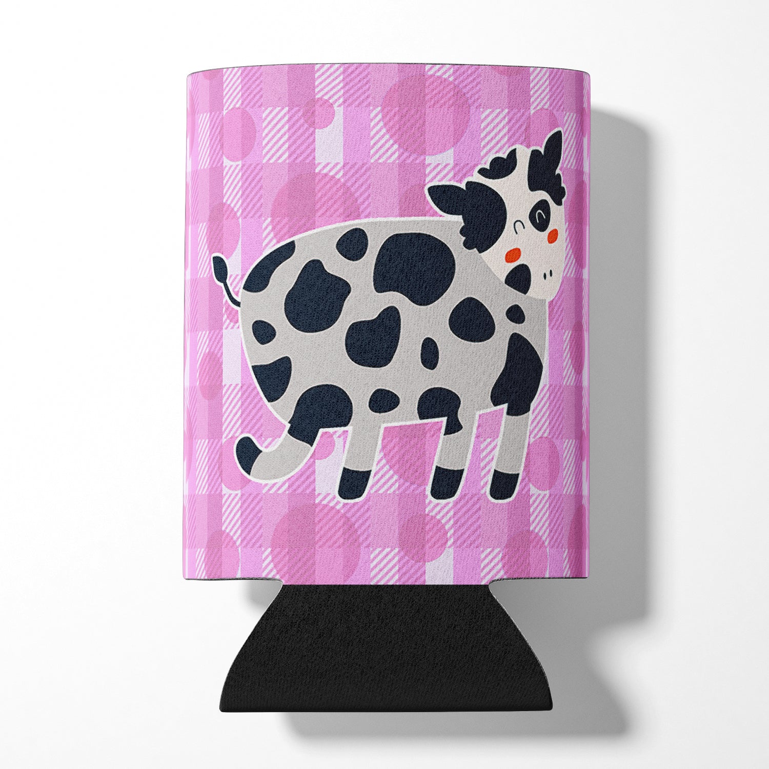 Cow on Pink Polkadots Can or Bottle Hugger BB7162CC  the-store.com.