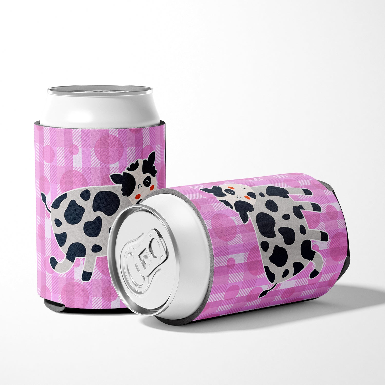 Cow on Pink Polkadots Can or Bottle Hugger BB7162CC