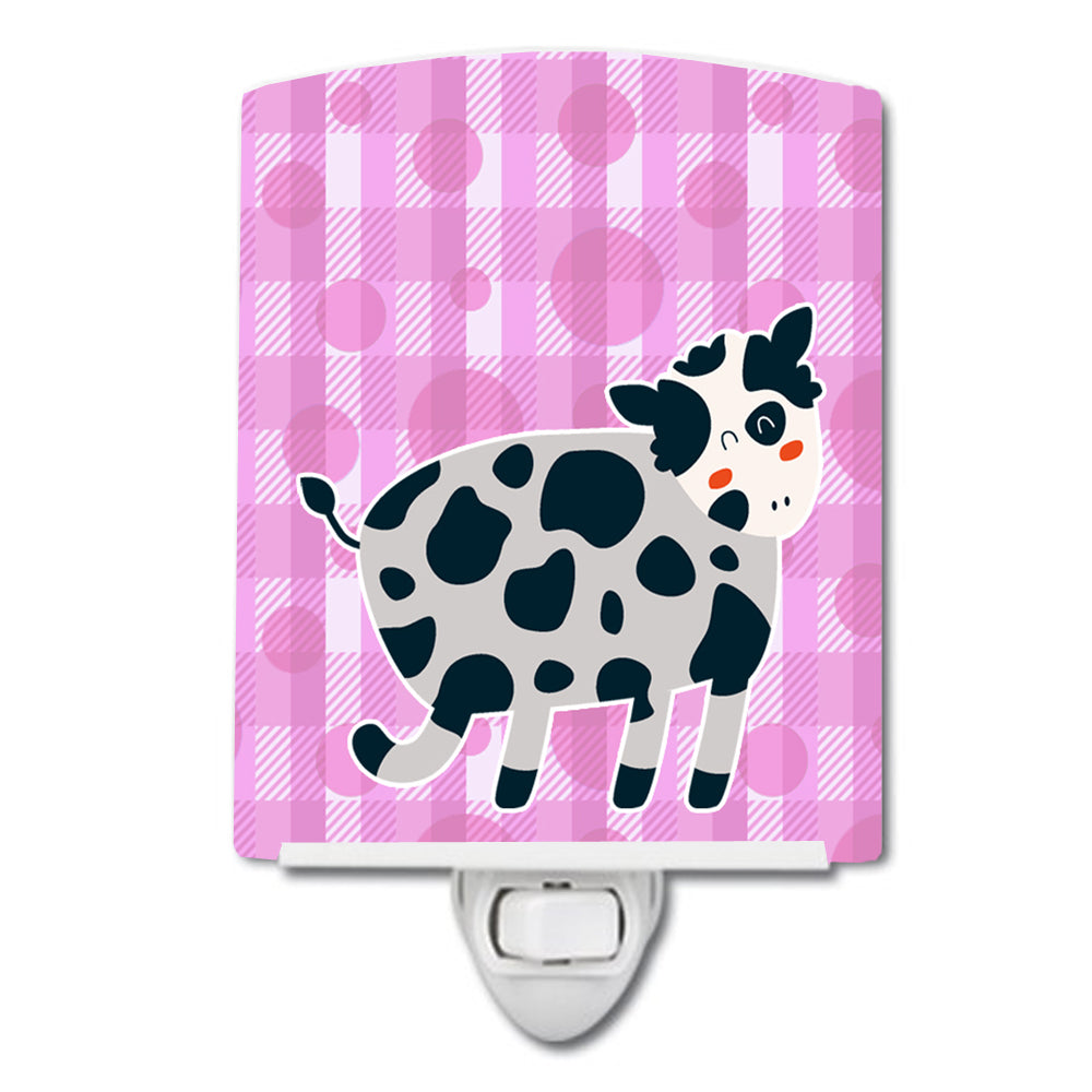 Cow on Pink Polkadots Ceramic Night Light BB7162CNL - the-store.com