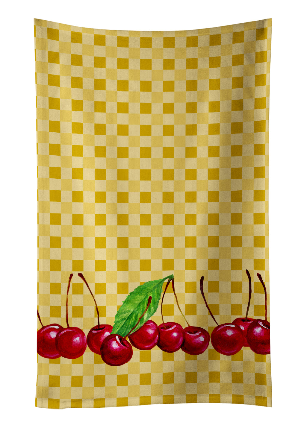 Cherries on Basketweave Kitchen Towel BB7168KTWL - the-store.com