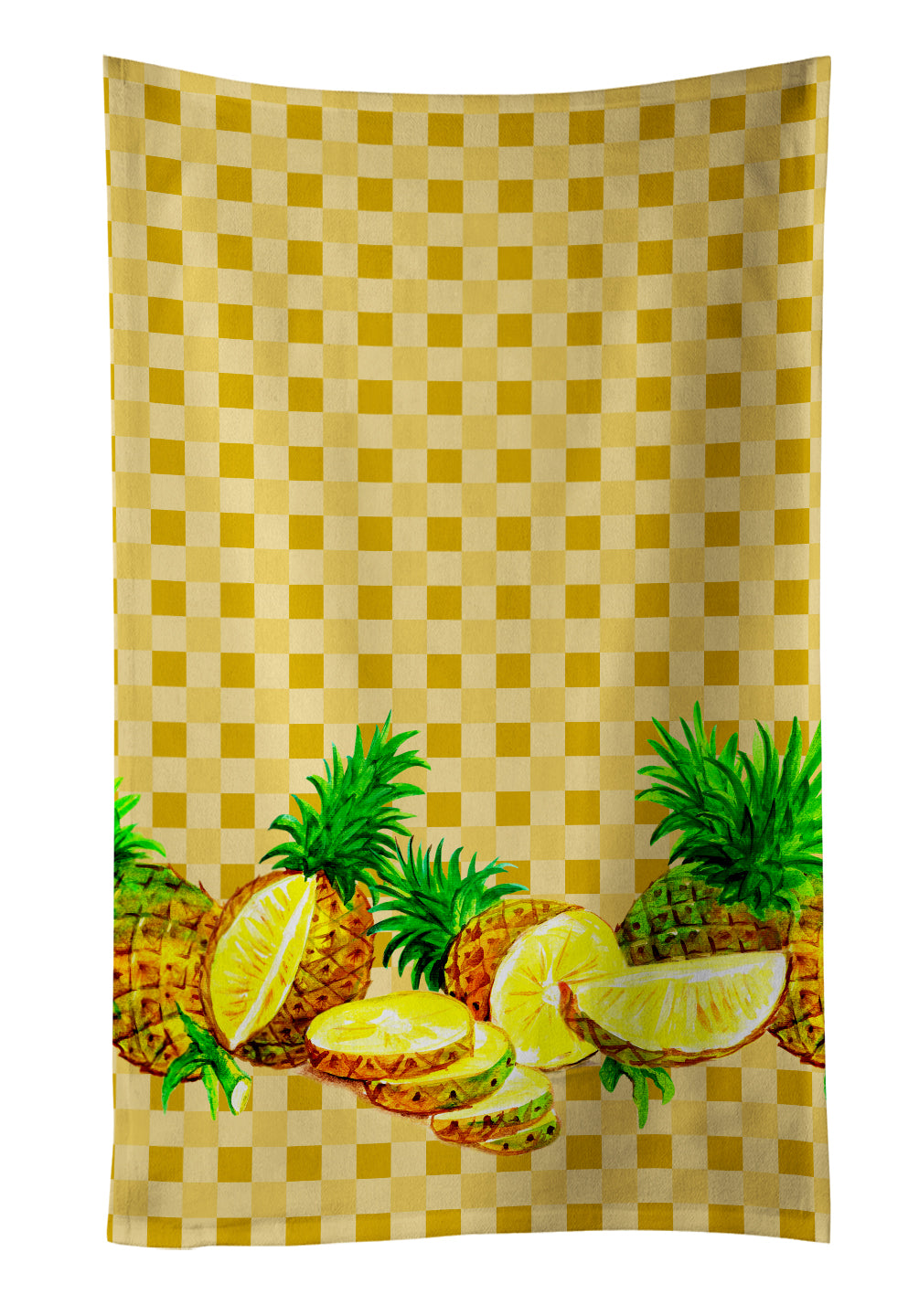 Pineapples on Basketweave Kitchen Towel BB7180KTWL - the-store.com
