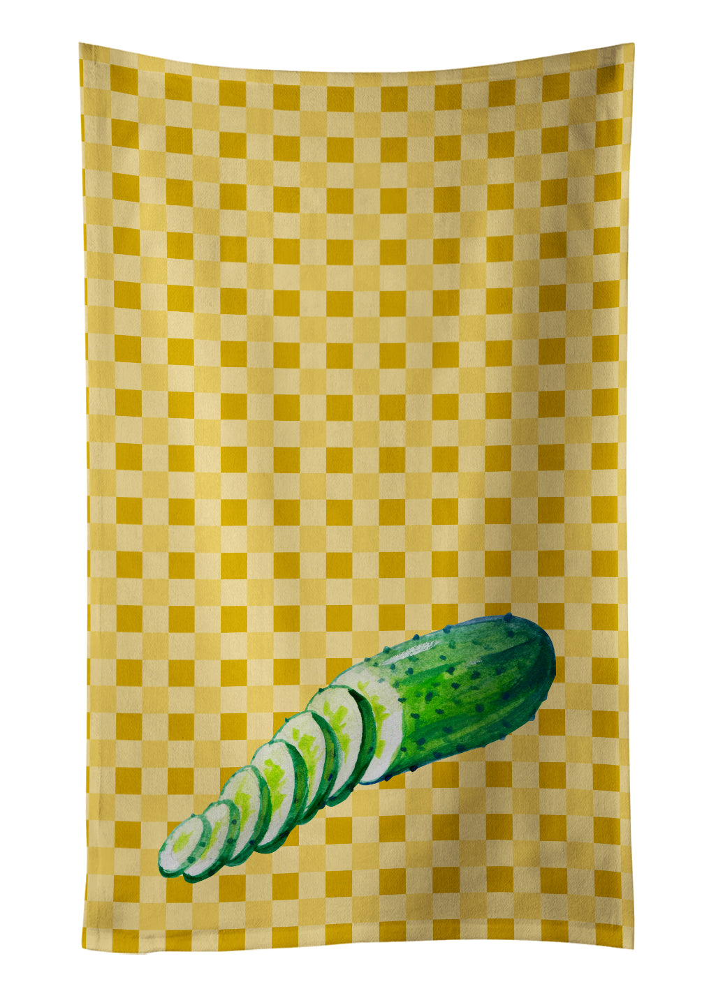Cucumber on Basketweave Kitchen Towel BB7199KTWL - the-store.com