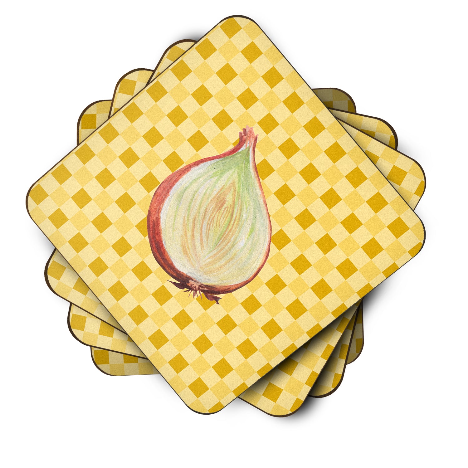 Caroline's Treasures Onion on Basketweave Foam Coaster BB7205FC
