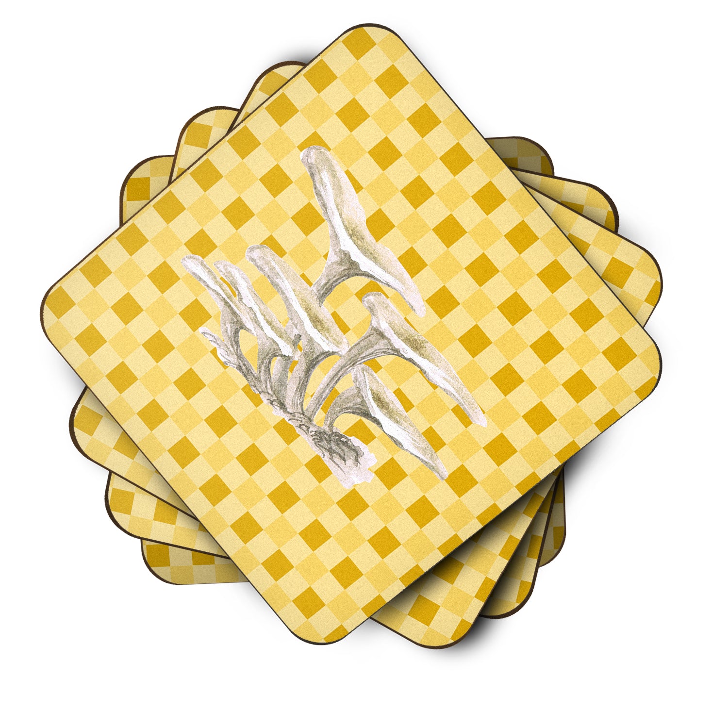 Oyster Mushrooms on Basketweave Foam Coaster Set of 4 BB7206FC - the-store.com