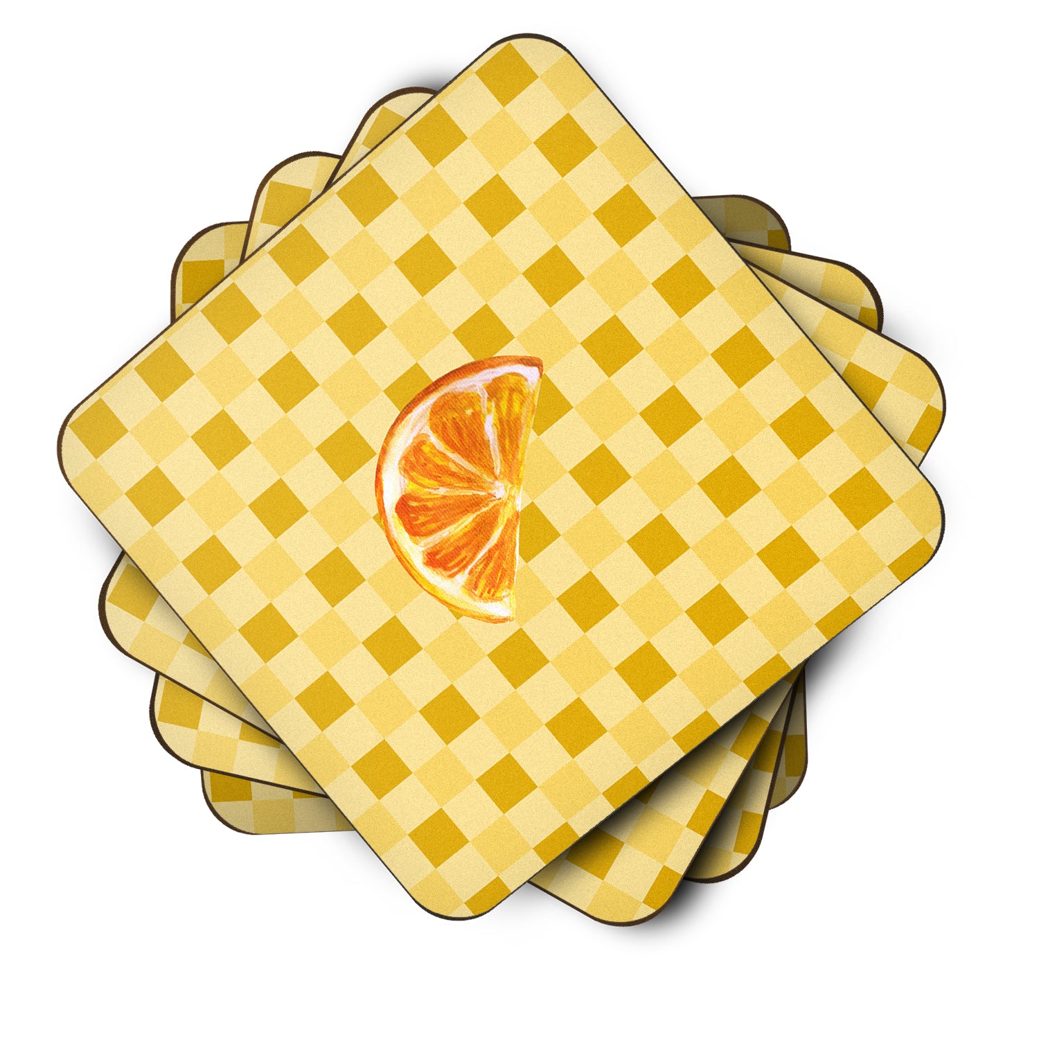 Sliced Oranges on Basketweave Foam Coaster Set of 4 BB7240FC - the-store.com