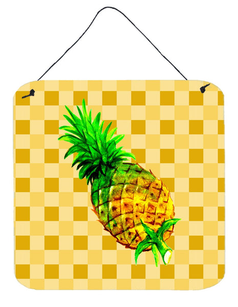 Whole Pineapple on Basketweave Wall or Door Hanging Prints BB7245DS66 by Caroline's Treasures