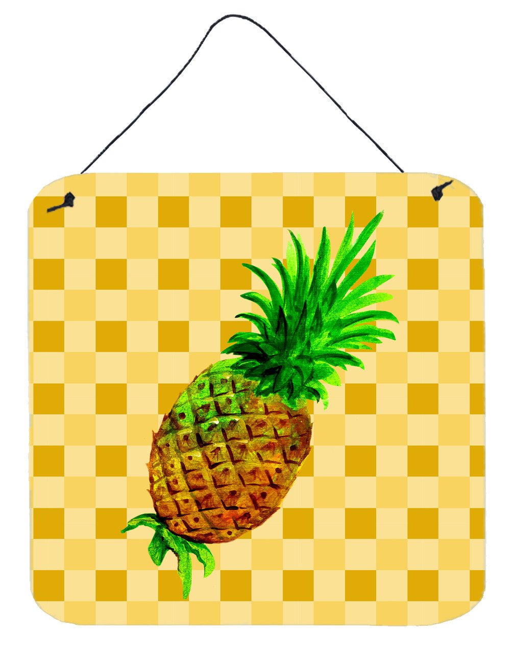 Whole Pineapple on Basketweave Wall or Door Hanging Prints BB7246DS66 by Caroline's Treasures