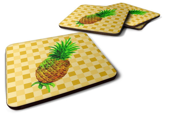 Whole Pineapple on Basketweave Foam Coaster Set of 4 BB7246FC - the-store.com