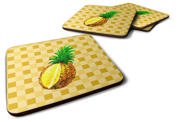 Whole Pineapple Cut on Basketweave Foam Coaster Set of 4 BB7247FC - the-store.com