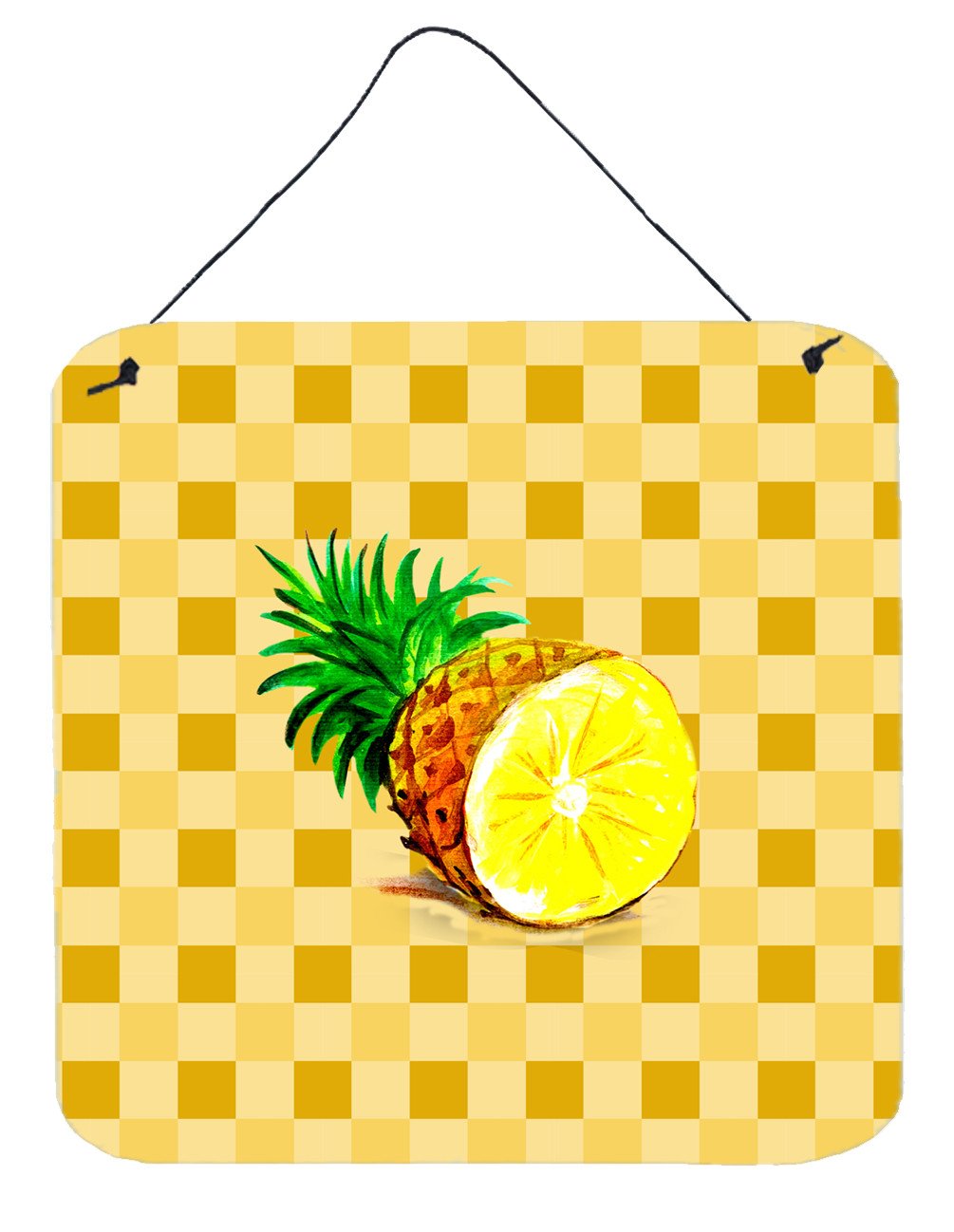 Top of Pineapple Cut on Basketweave Wall or Door Hanging Prints BB7248DS66 by Caroline&#39;s Treasures
