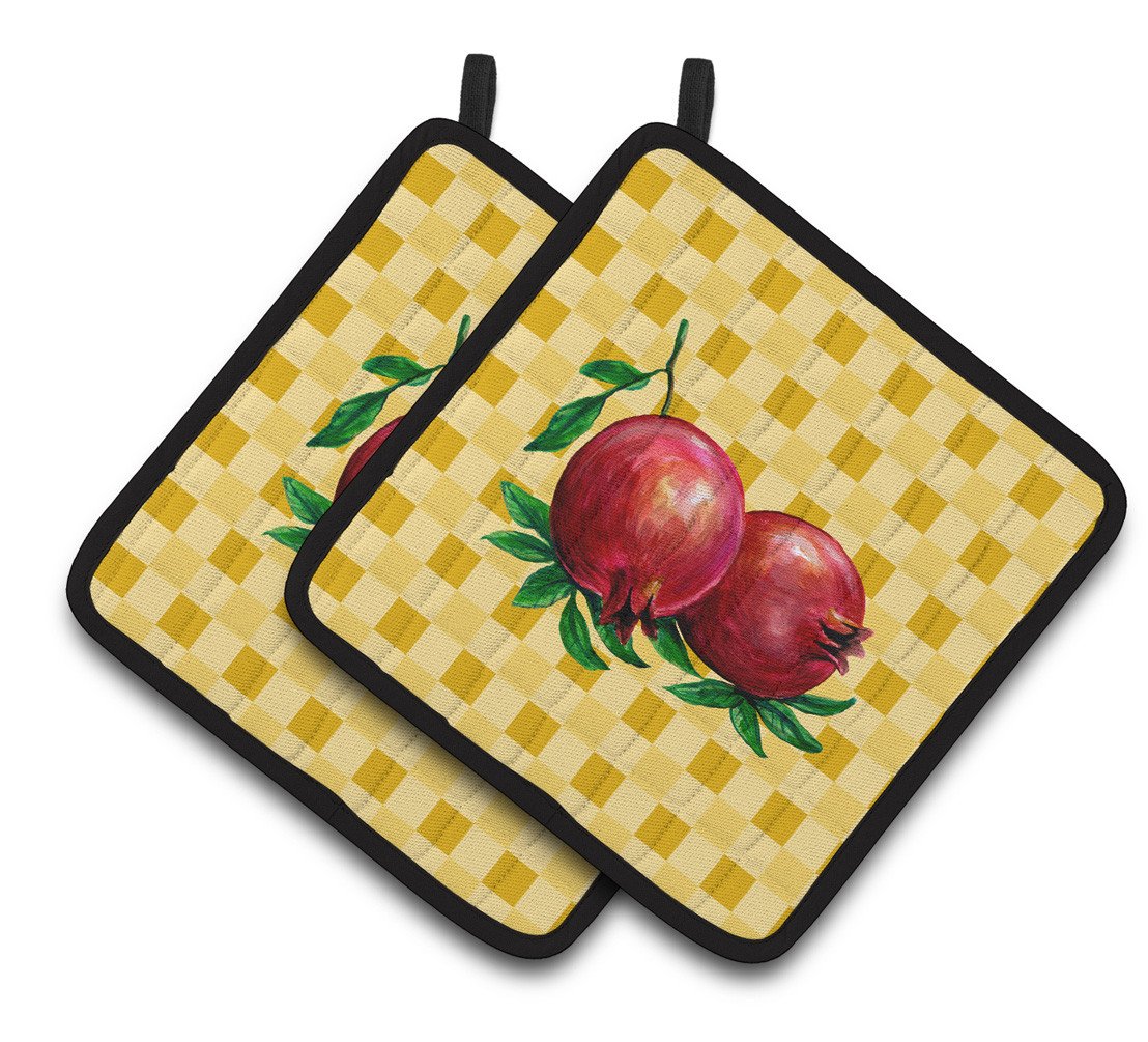 Whole Pomegranates on Basketweave Pair of Pot Holders BB7249PTHD by Caroline&#39;s Treasures