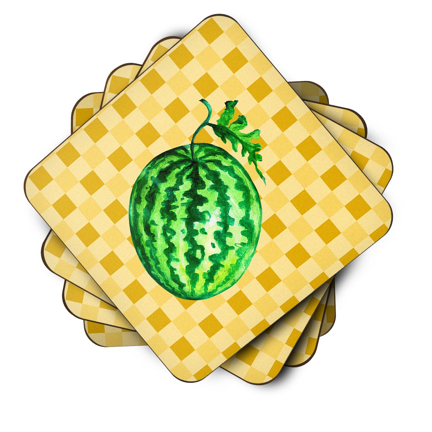 Caroline's Treasures Whole Watermelon on Basketweave Foam Coaster BB7252FC