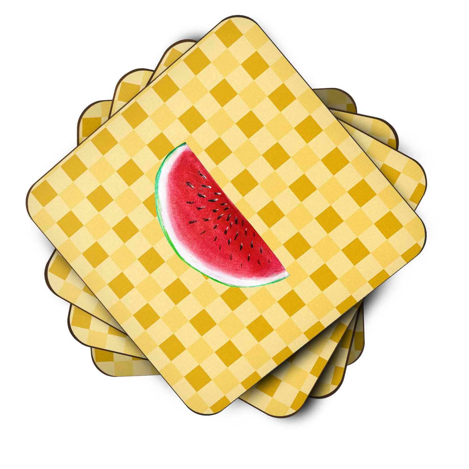 Caroline's Treasures Sliced Watermelon on Basketweave Foam Coaster BB7253FC