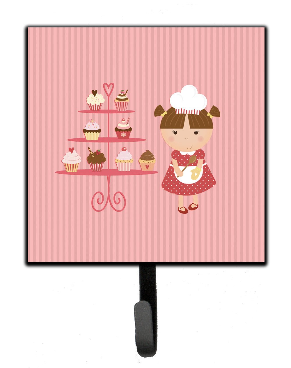 Cupcake Baker Brunette Pink Leash or Key Holder BB7254SH4 by Caroline&#39;s Treasures