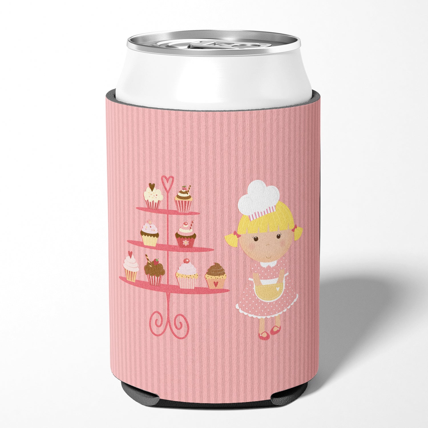 Cupcake Baker Blonde Pink Can or Bottle Hugger BB7260CC