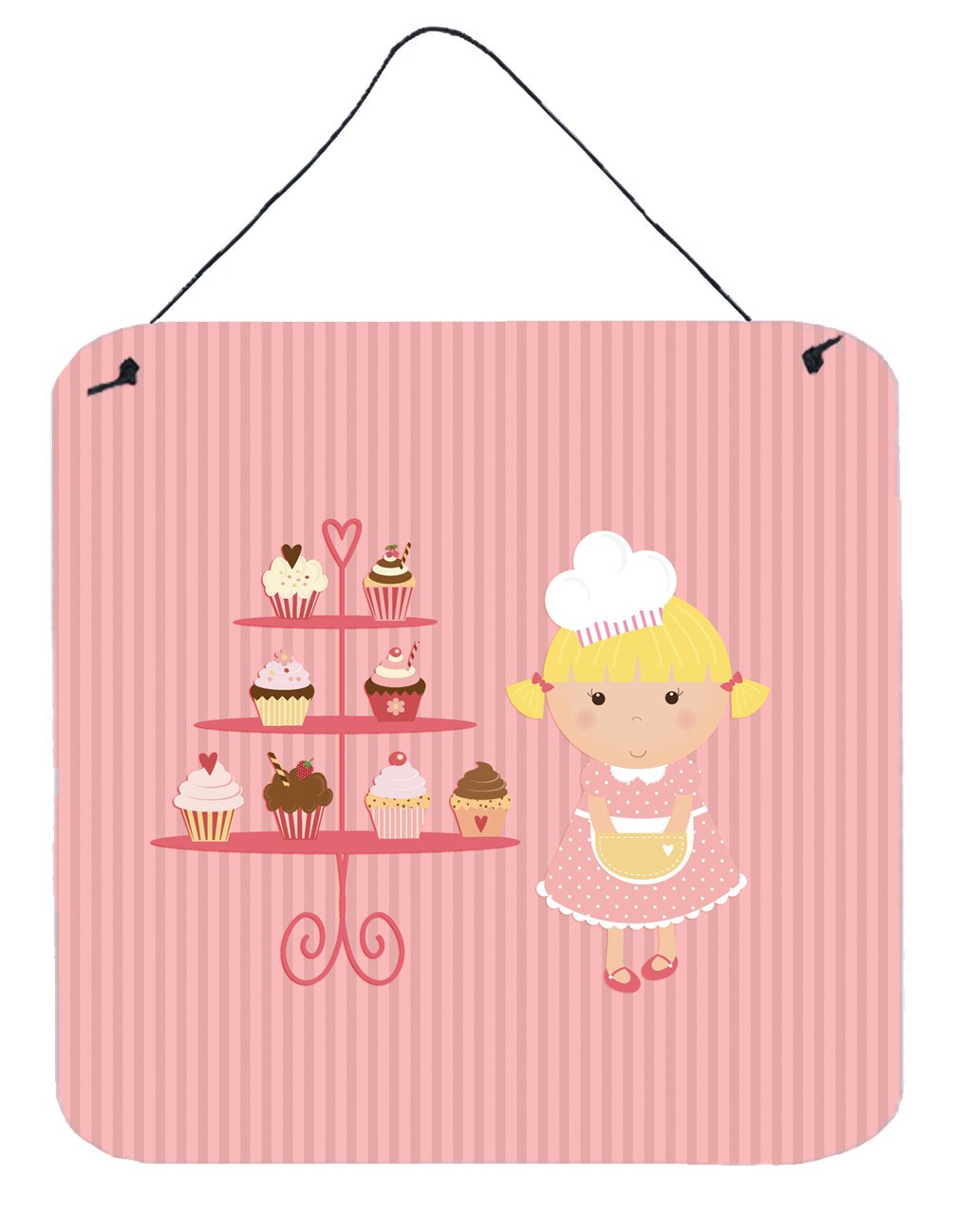 Cupcake Baker Blonde Pink Wall or Door Hanging Prints BB7260DS66 by Caroline&#39;s Treasures