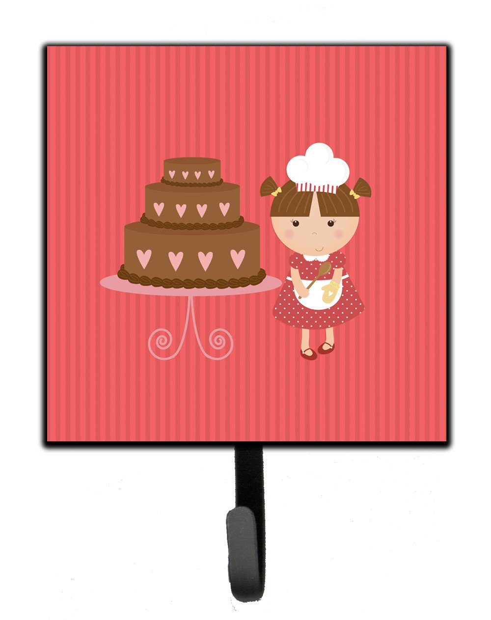 Valentine&#39;s Cake Baker Brunette Leash or Key Holder BB7263SH4 by Caroline&#39;s Treasures