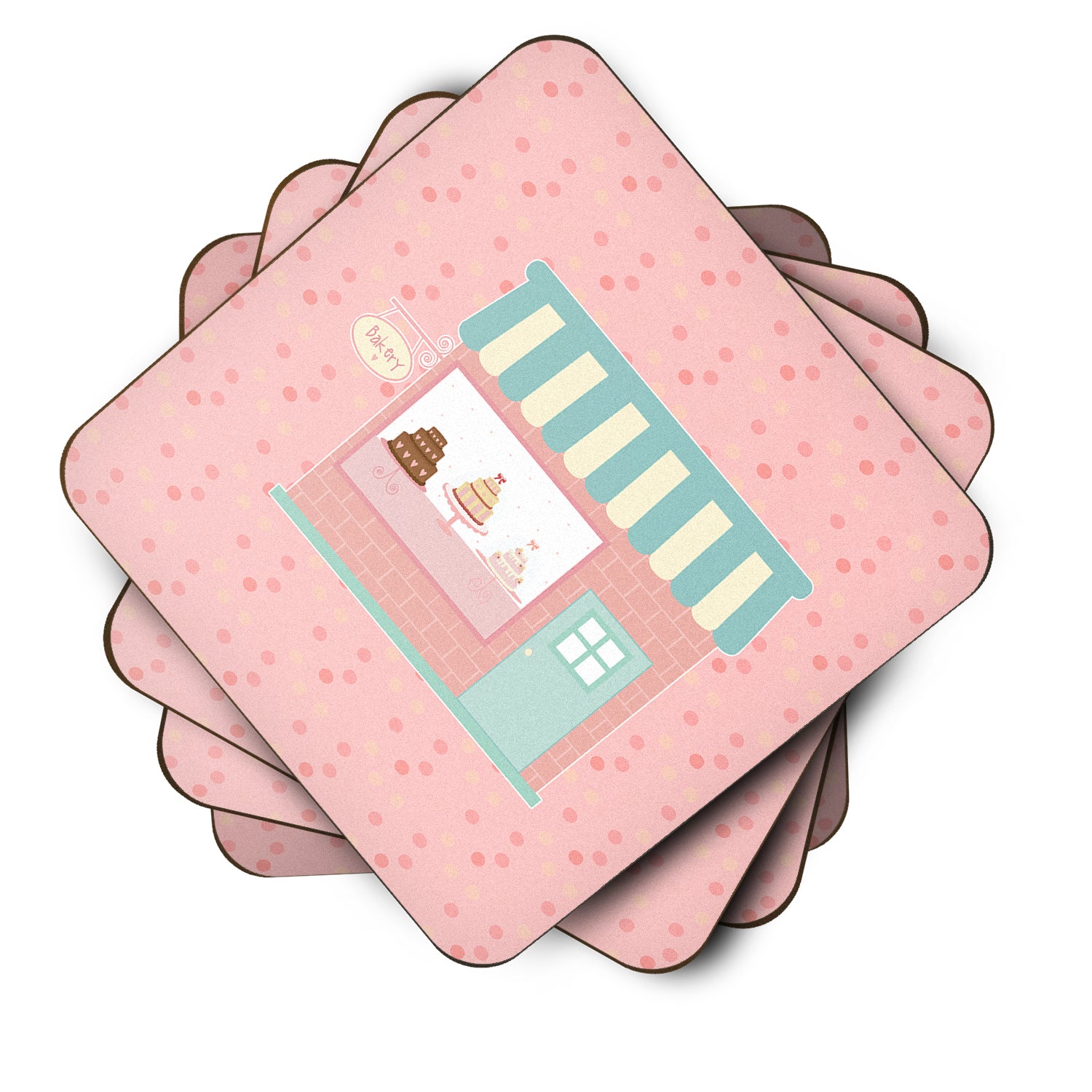 Bake Shoppe Pink Foam Coaster Set of 4 BB7269FC - the-store.com